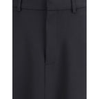 Black Fleece Wool Long Skirt