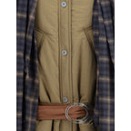 Brown Polyamide Full-Length Jacket