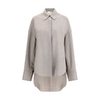 Gray Fleece Wool Dress Shirt