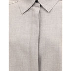 Gray Fleece Wool Dress Shirt