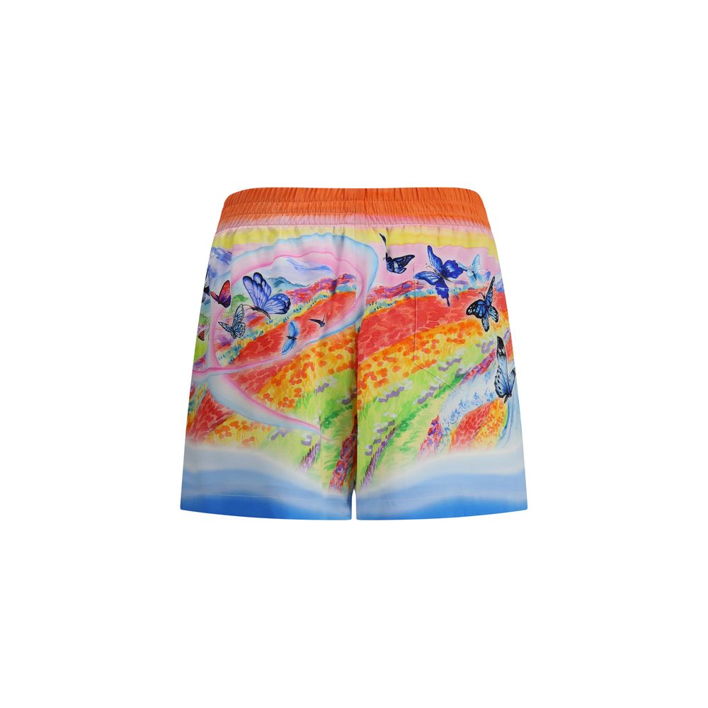 Multicolor Silk Bermuda Shorts