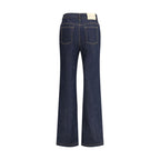 Blue Cotton Straight-Leg Jeans