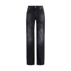 Black Cotton Relaxed Fit Jeans