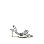 Silver Leather High Heel Pumps