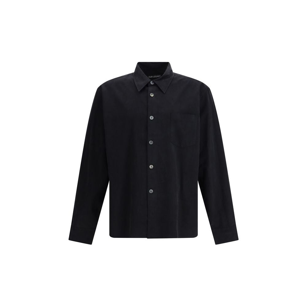 Black Cotton Dress Shirt