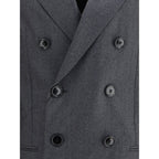Gray Fleece Wool Blazer