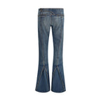 Blue Polyester Flared Jeans