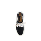 Black Cotton Slip-On Loafers