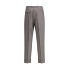 Green Fleece Wool Dress Pants