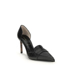 Black Leather High Heel Pumps