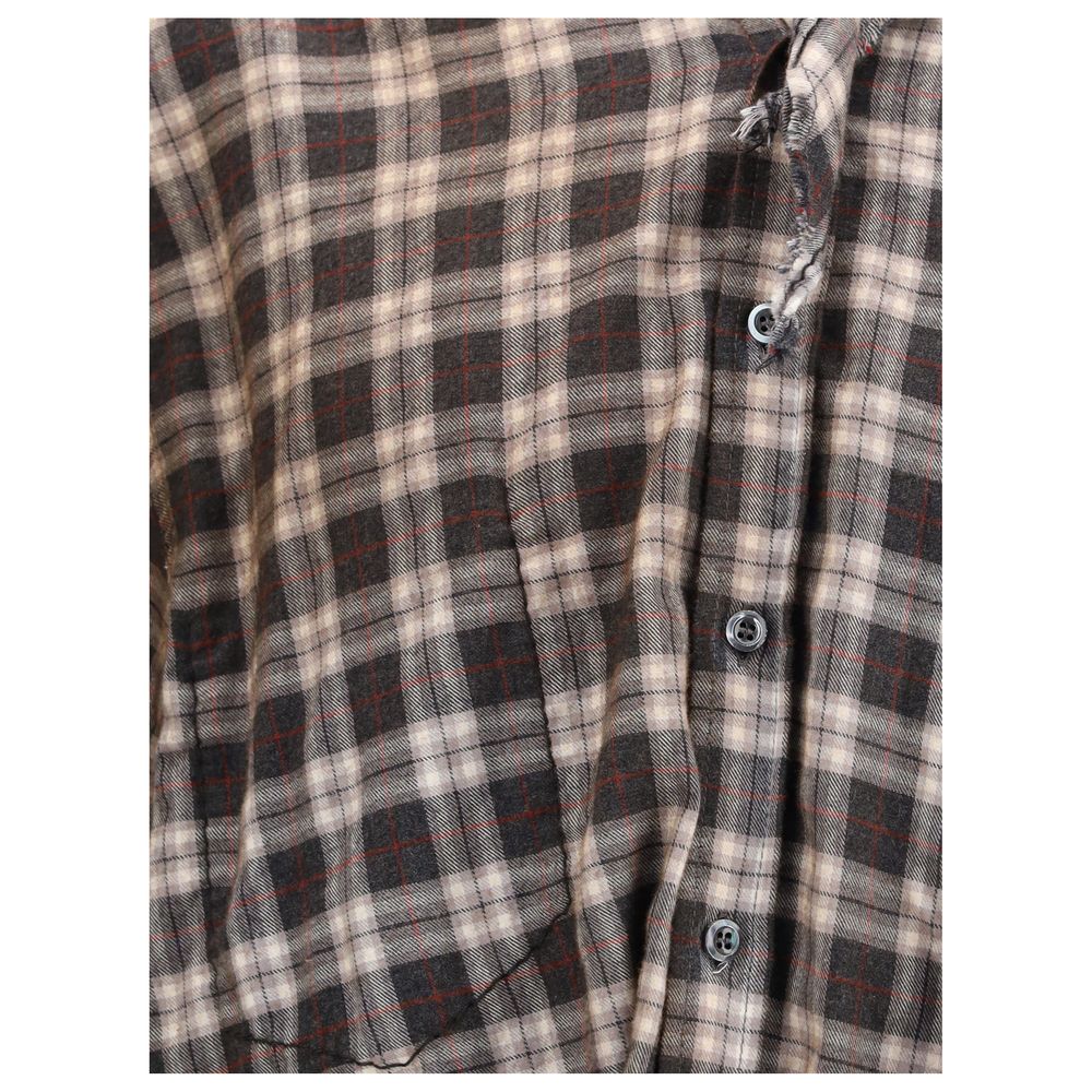 Brown Cotton Pattern Shirt