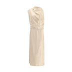 Cream Silk Casual Dress