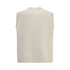 Cream Raccoon Fur Sleveless Jacket