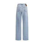 Light Blue Cotton High-Waisted Jean