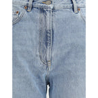 Light Blue Cotton High-Waisted Jean