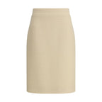 Cream Fleece Wool Skirt