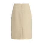 Cream Fleece Wool Skirt
