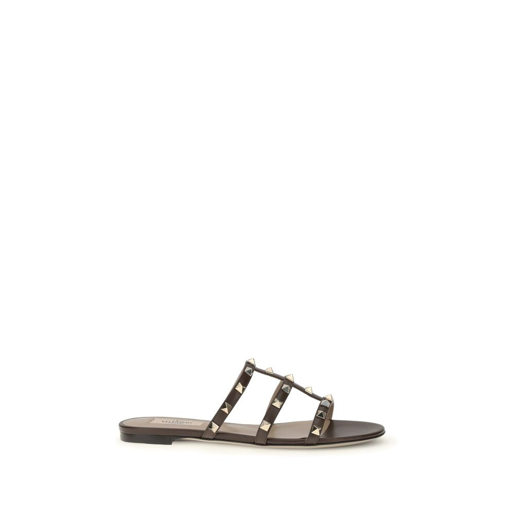 Brown Calf Leather Bos Taurus Flat Sandals