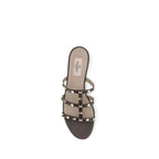 Brown Calf Leather Bos Taurus Flat Sandals