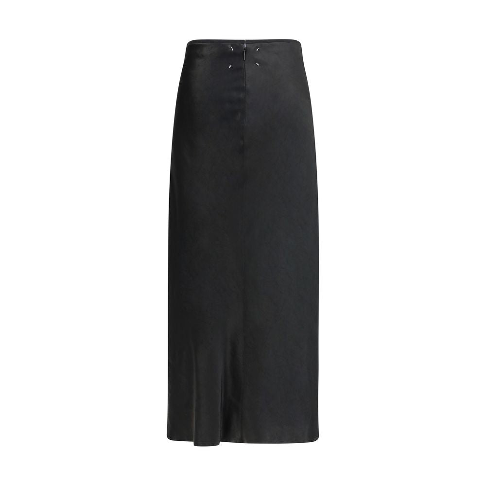 Black Acetate Midi Skirt