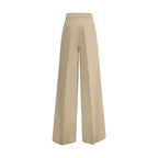 Beige Cotton Casual Pants