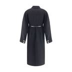 Black Fleece Wool Coat