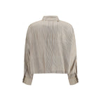 Beige Silk Pattern Shirt
