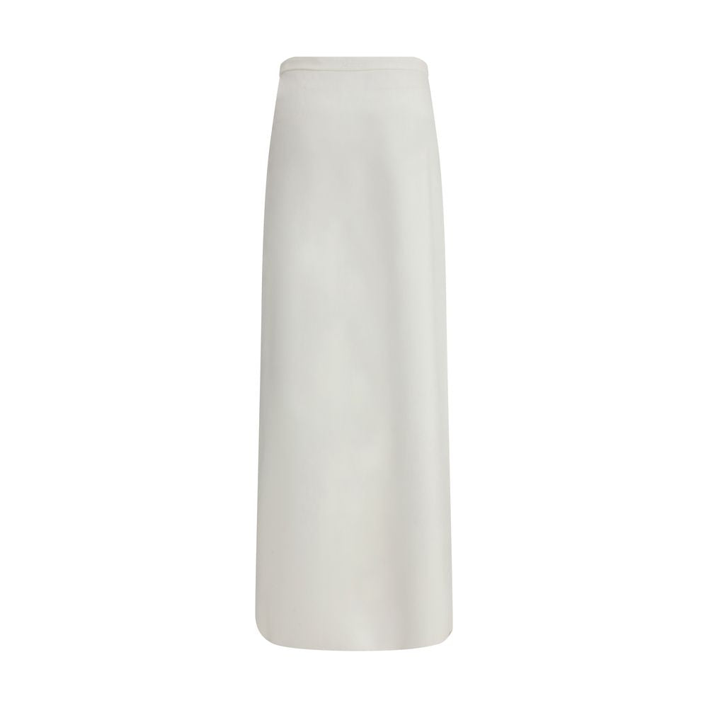 White Viscose Long Skirt