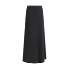 Black Viscose Long Skirt