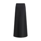 Black Viscose Long Skirt