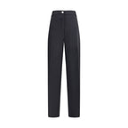 Black Fleece Wool Casual Pants