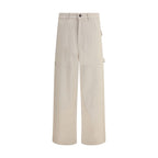 Cream Cotton Cargo Pants