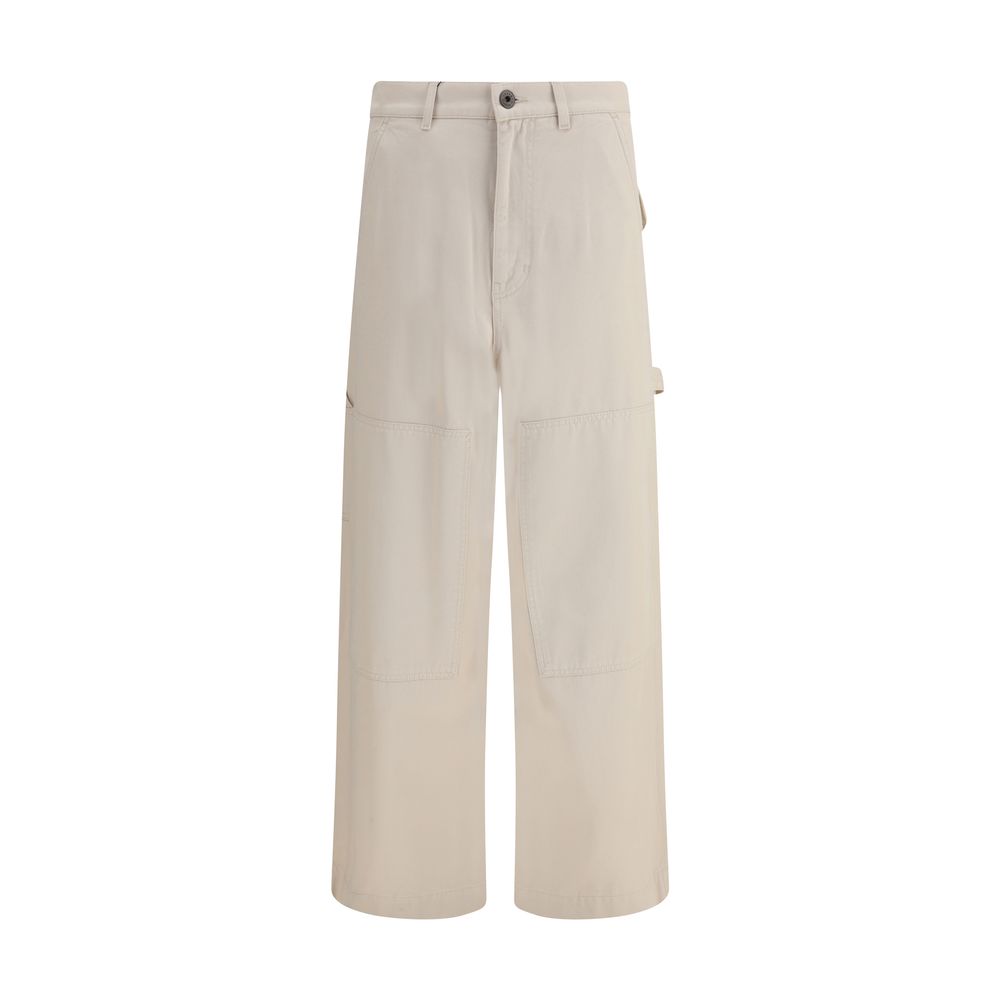 Cream Cotton Cargo Pants