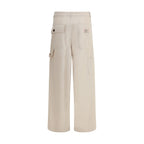 Cream Cotton Cargo Pants