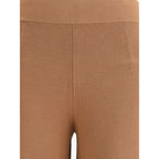Brown Viscose Casual Pants