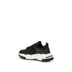 Black Polyester Athletic Sneakers