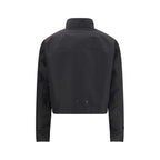Black Polyester Full-Length Jacket