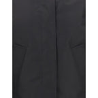Black Polyester Full-Length Jacket