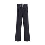 Gray Wool Casual Pants