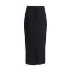 Black Fleece Wool Long Skirt