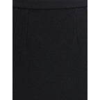 Black Fleece Wool Long Skirt