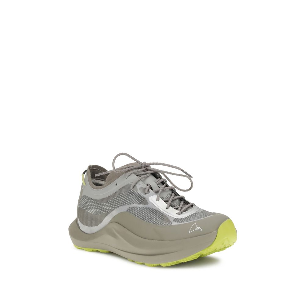 Gray Polyester Athletic Sneakers