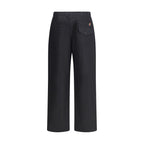 Black Cotton Casual Pants