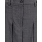 Gray Polyester Long Skirt