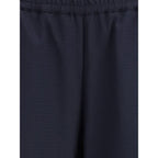 Blue Cotton Casual Pants