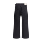 Black Cotton Straight-Leg Jeans