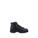 Black Rubber Lace-Up Boots