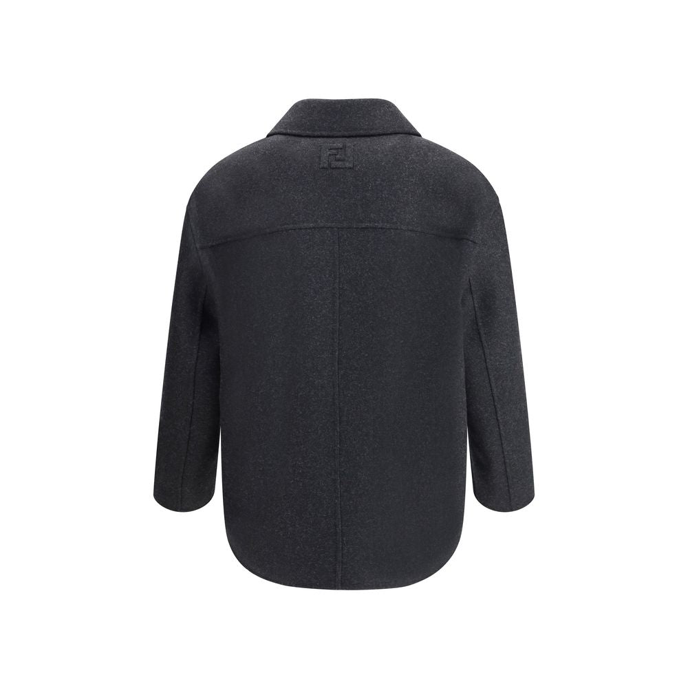 Gray Fleece Wool Coat