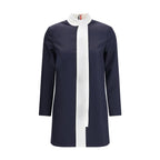 Blue Fleece Wool Casual Dress