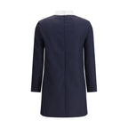Blue Fleece Wool Casual Dress